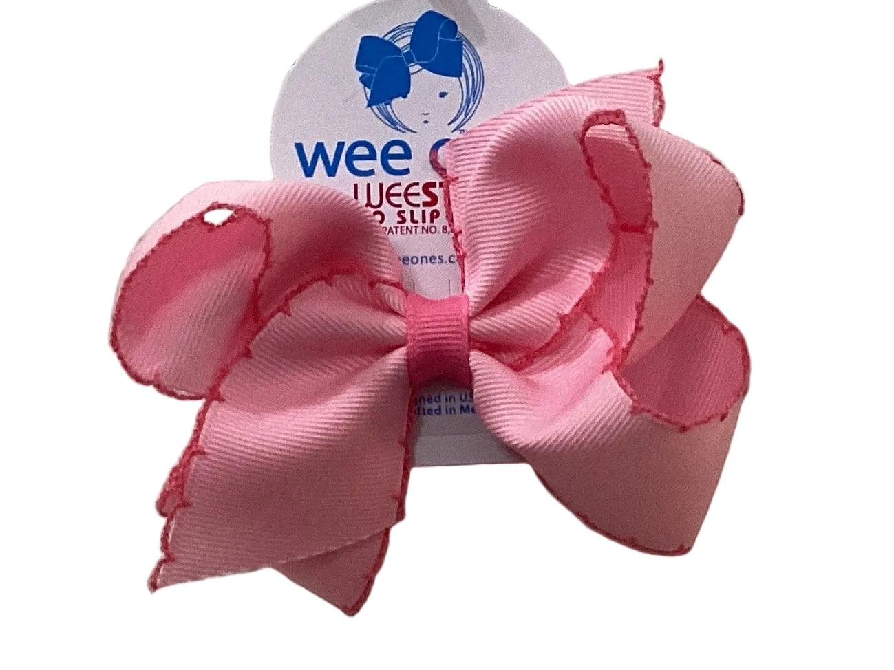 Pink | Hot Pink Moonstitch Medium Bow
