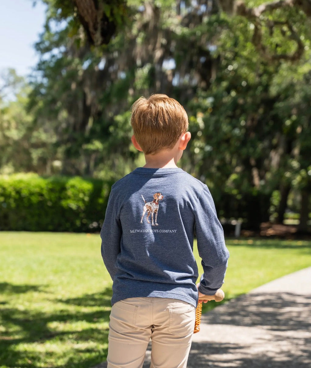 Pointer Tee - LS Heather Blue
