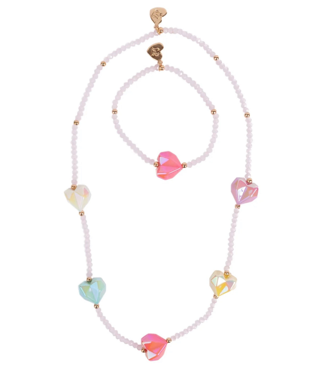 Heart Geode Necklace & Bracelet Set