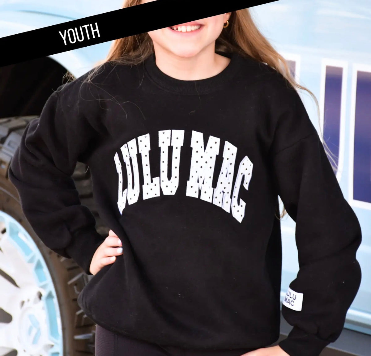 Black/White Polka Dot Stitch Sweatshirt