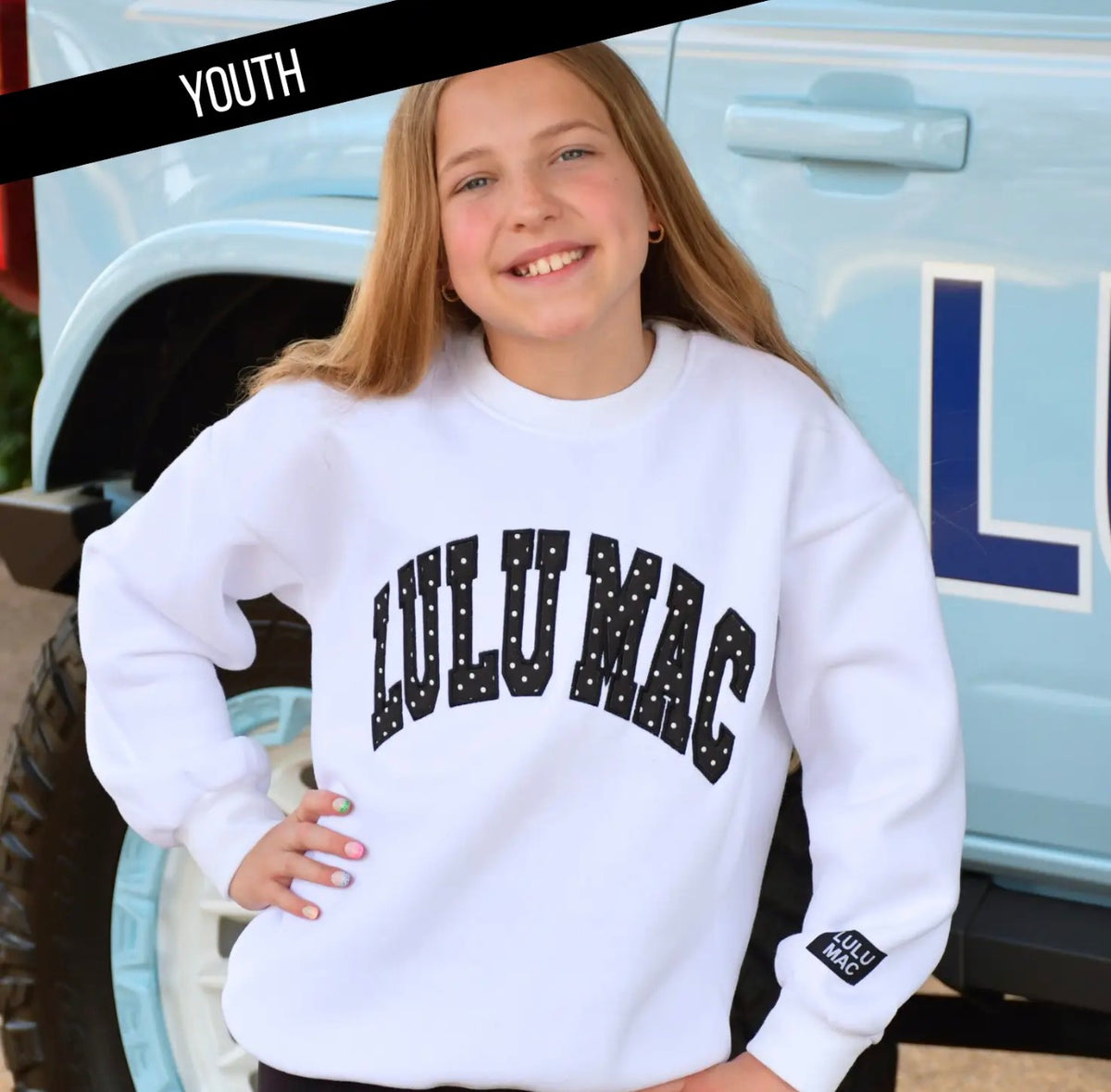 White/Black Polka Dot Stitch Sweatshirt