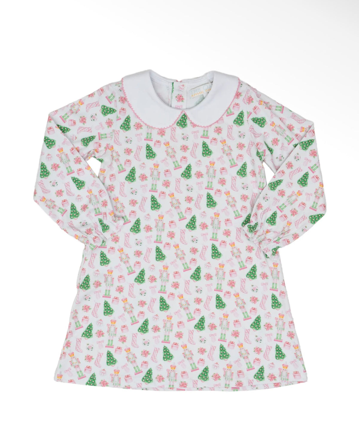 Presley Kait Preppy Christmas LS Dress- Nutcracker