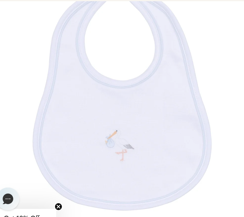 Vintage Stork Bib - Light Blue