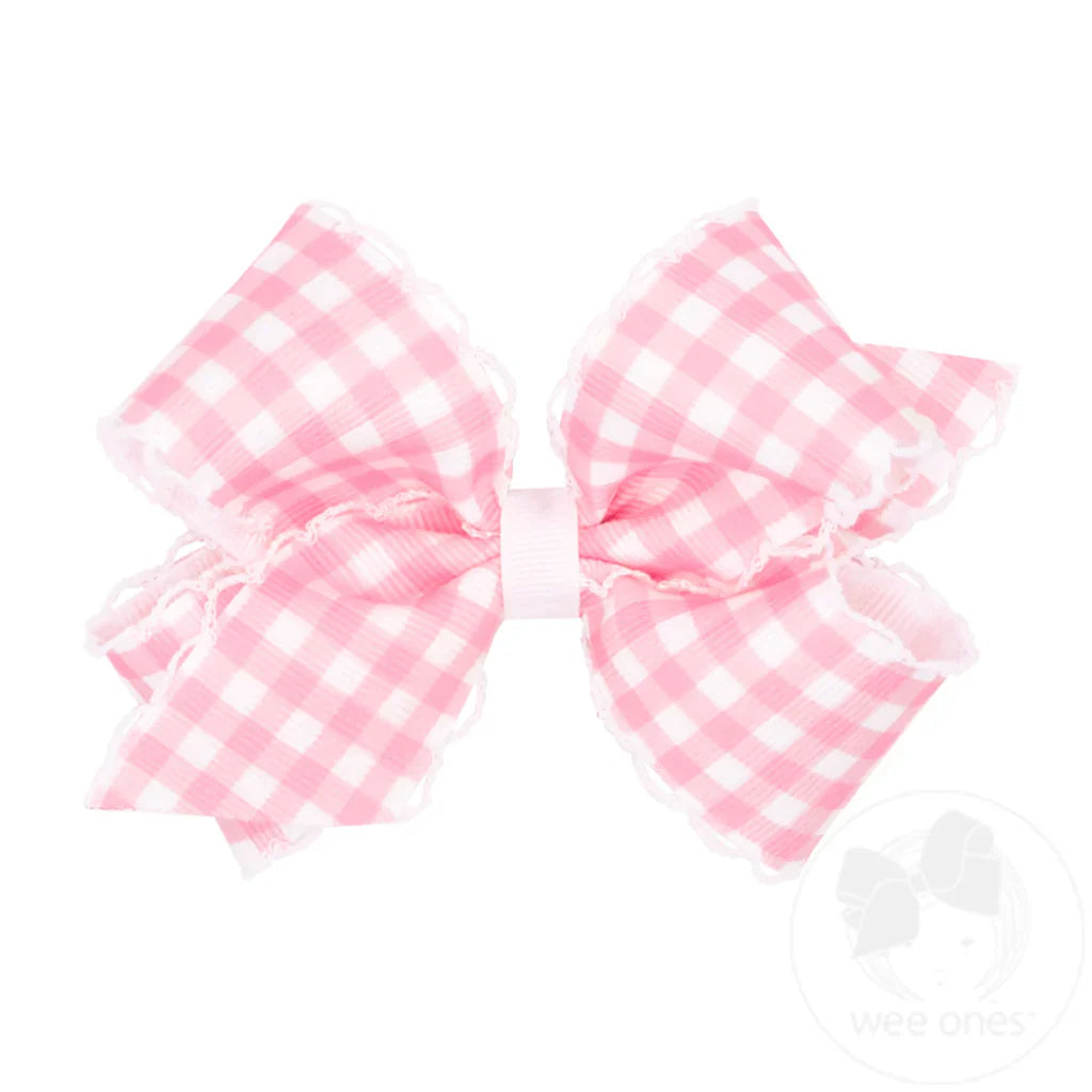 Medium Pink Gingham Moonstitch