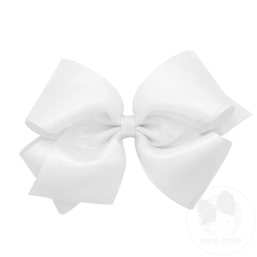 Med Sheer Bow | White