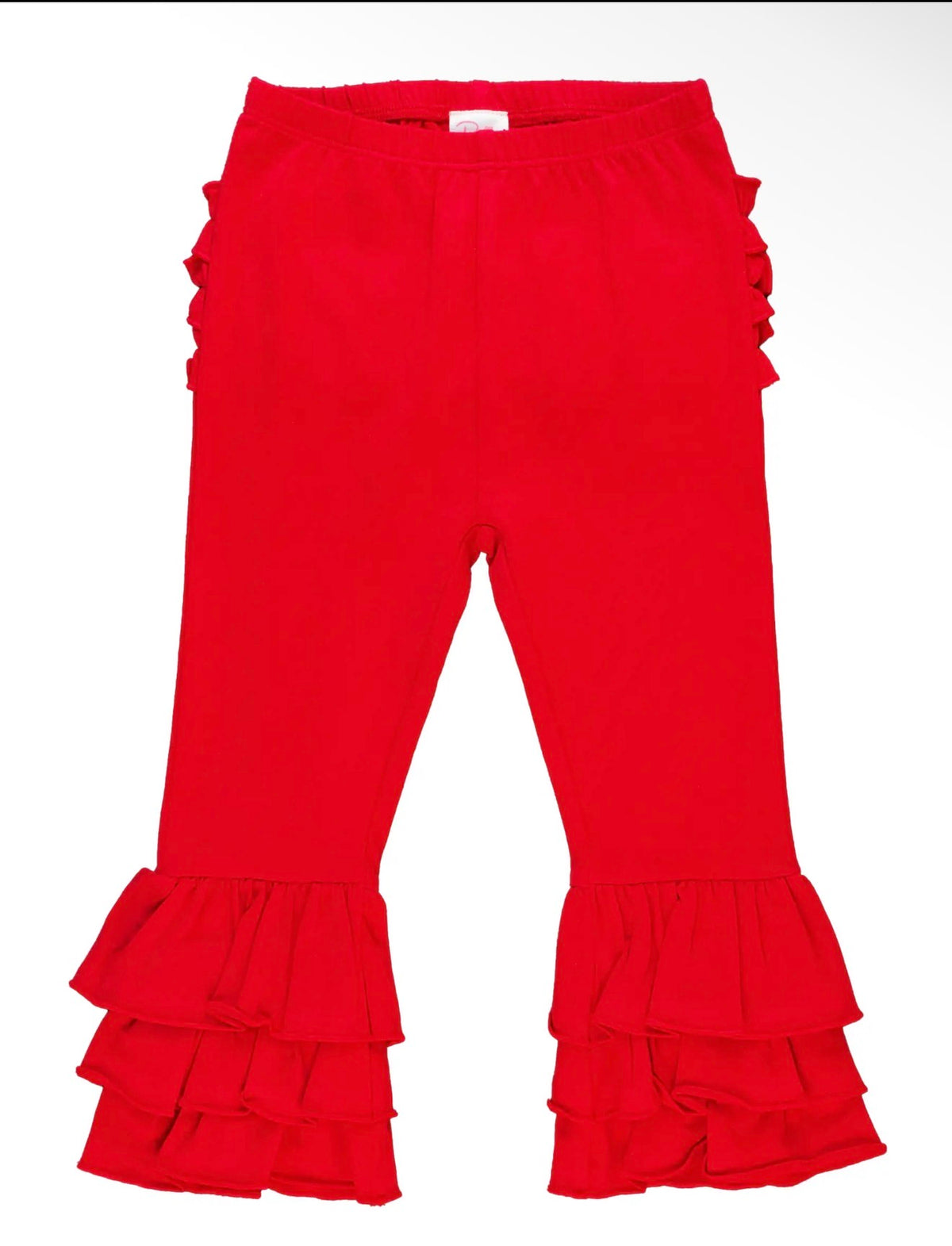 Toddler Girl's Red Ruffle Flare Pants