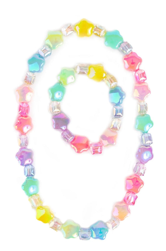 Wish Upon a Rainbow Star Necklace and Bracelet Set