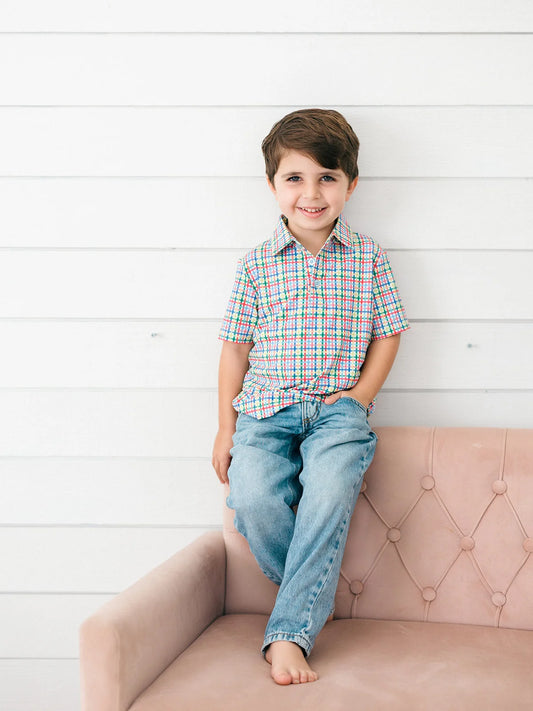 Pop Plaid Boy’s Polo