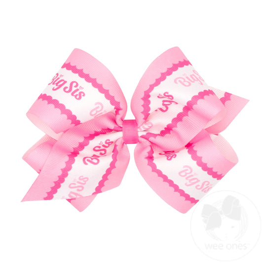 Medium Big Sis Print Grosgrain Hair Bow