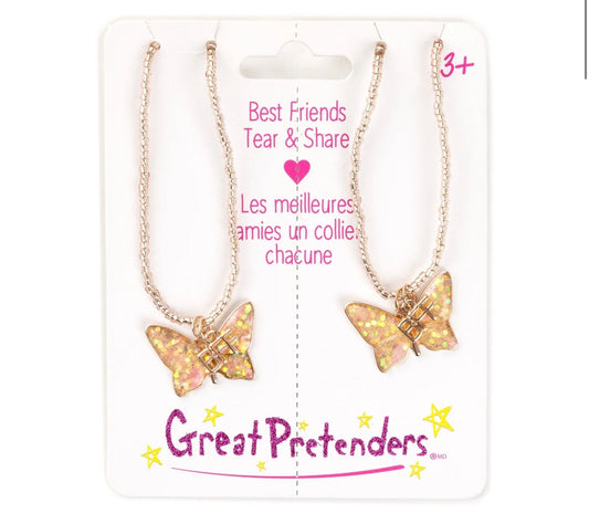 Butterfly Share and Tear Necklace