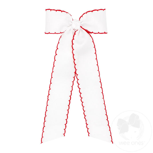 Medium Moonstitch Hair Bow w/ Tails