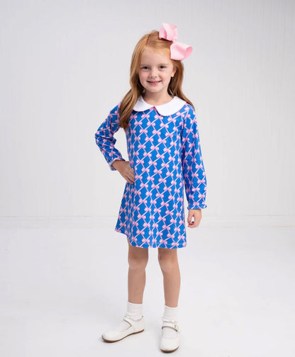 Presley Kait Blue Ribbon Bow Dress