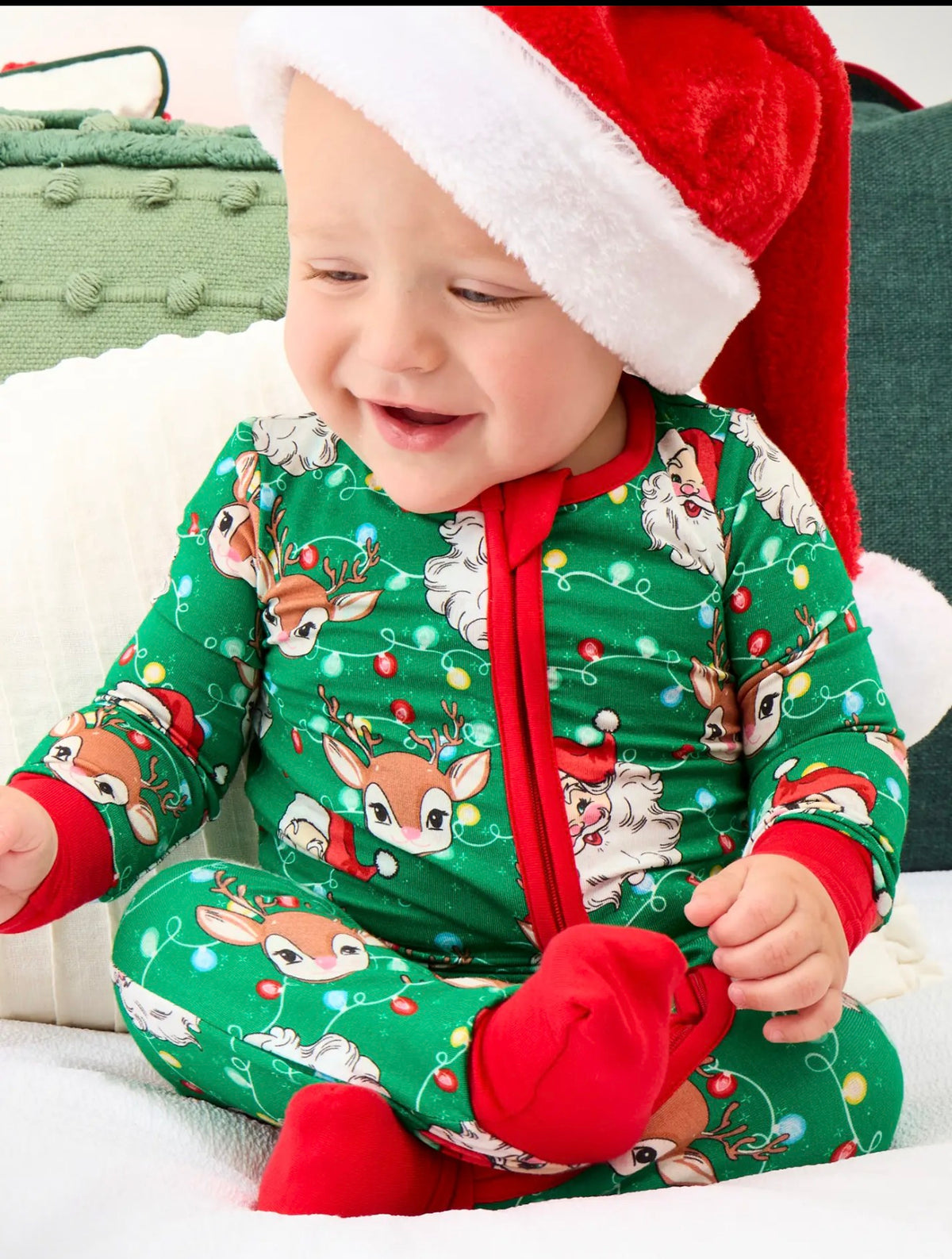 Up On the Housetop Convertible One Piece Bamboo Pajama