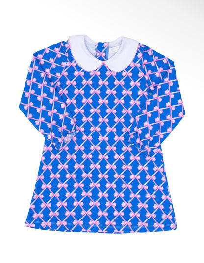 Presley Kait Blue Ribbon Bow Dress