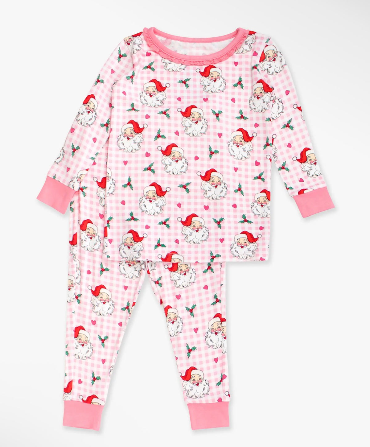 Pink Dear Santa Toddler Ruffle LS Pajama Set