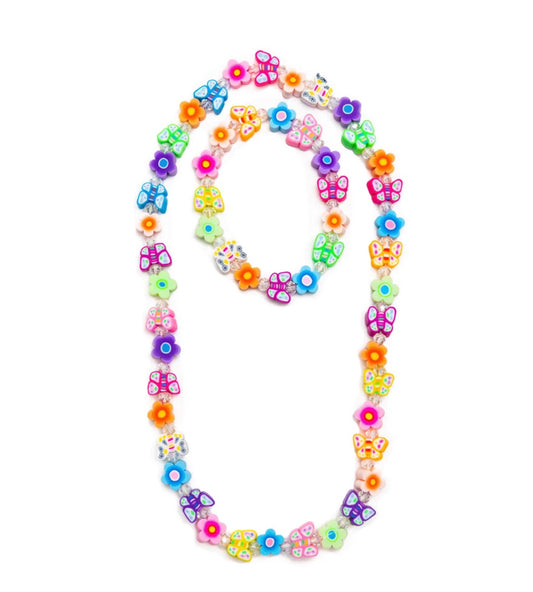 Flutter Flowers Necklace & Bracelet Set