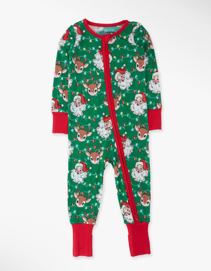 Up On the Housetop Convertible One Piece Bamboo Pajama
