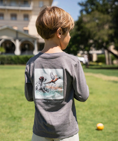 Hunt Scene Tee - LS Heather Brown
