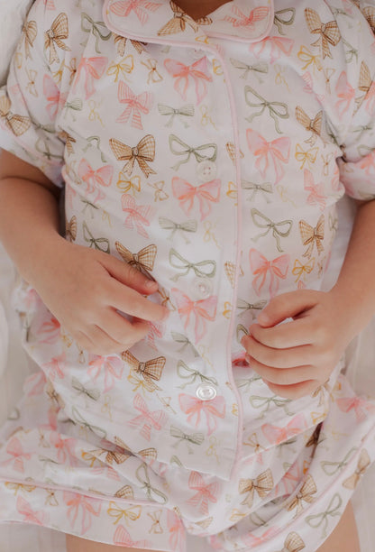 Golden Bows Button Down Set