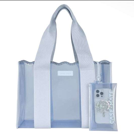 Carolina Blue Crochet Wave Jelly Tote