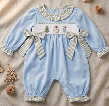 Coastal Christmas Smocked Romper