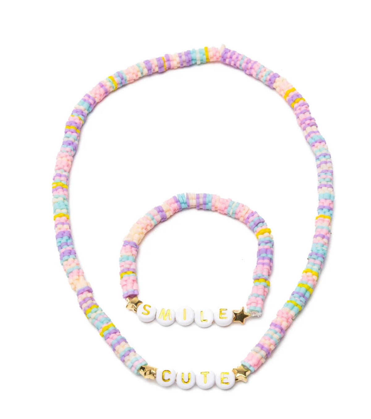Cute Smile Necklace & Bracelet 2pc Set