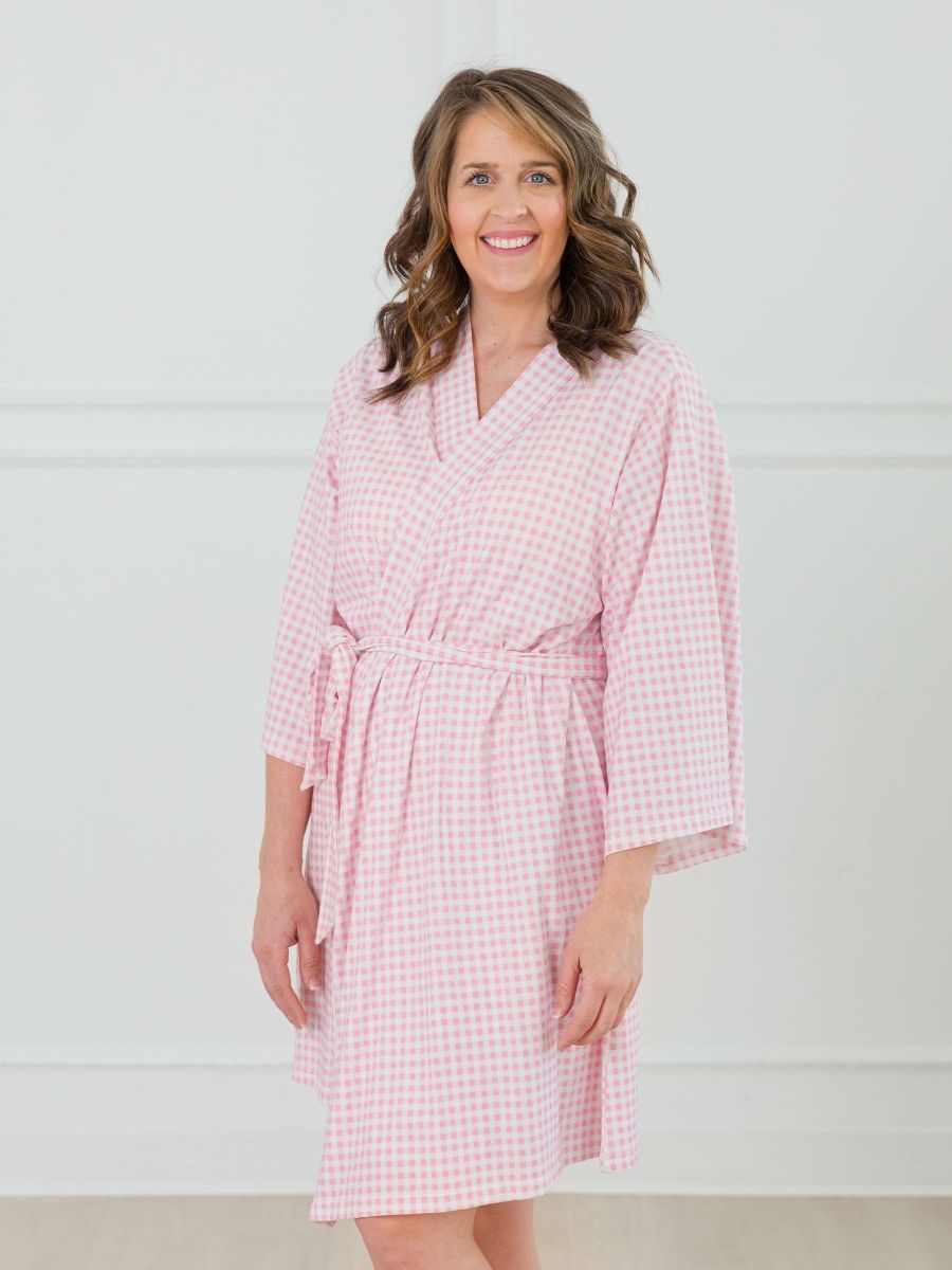 Pink Gingham Women’s Robe
