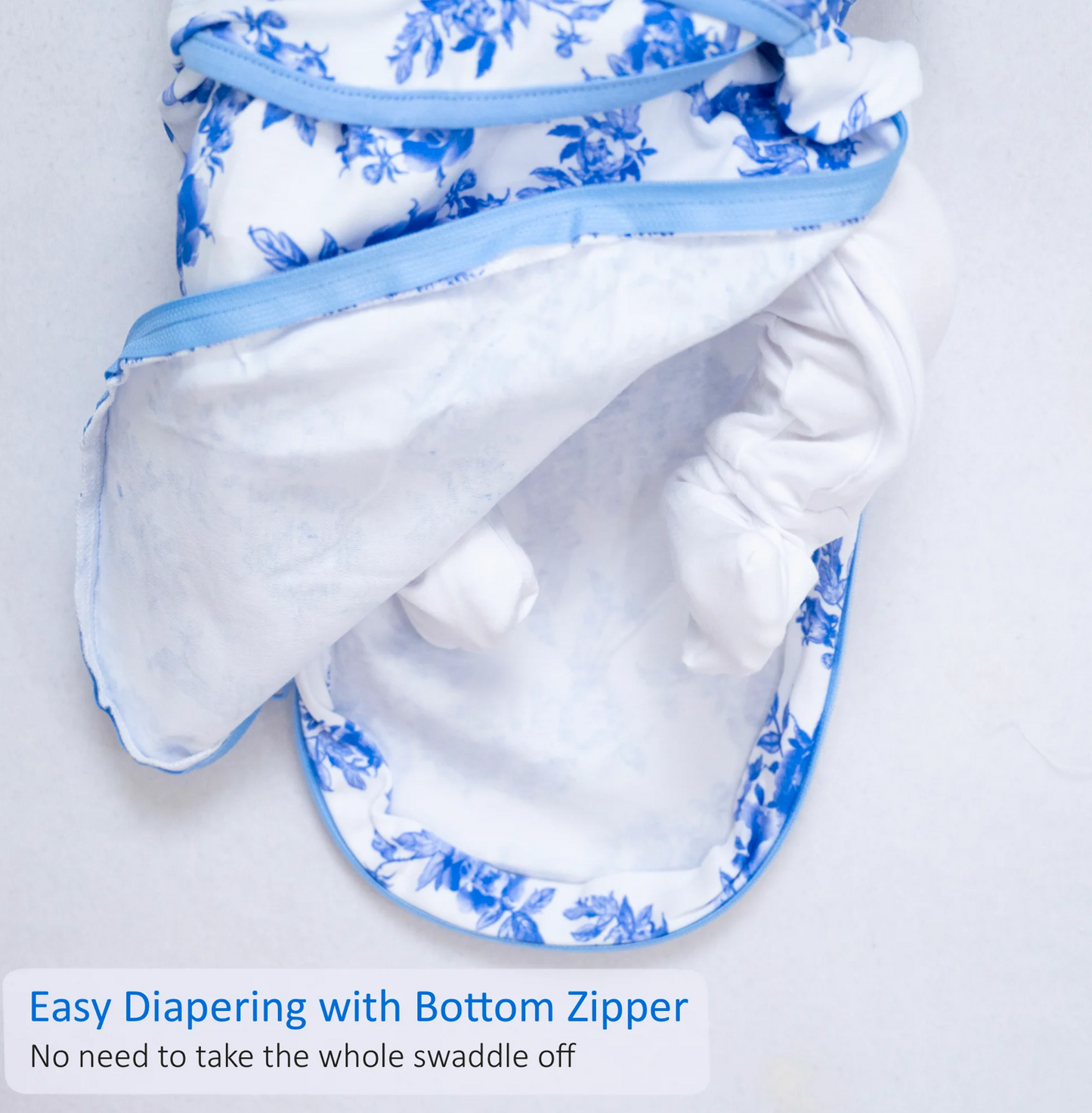 Blue Peony Sleep Swaddle | 0/3 Months