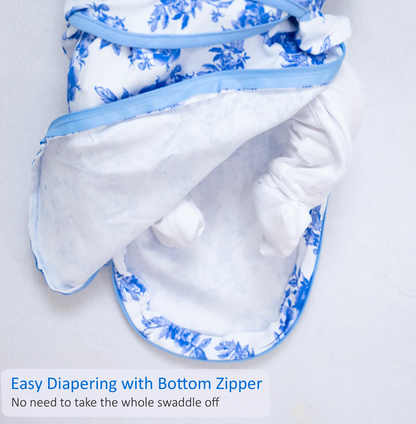 Blue Peony Sleep Swaddle | 0/3 Months