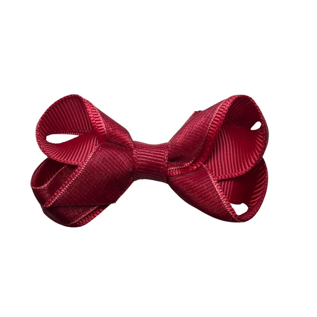 Mini red satin overlay bow