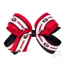Large Georgia Logo Ribbon Overlay Hair Bow