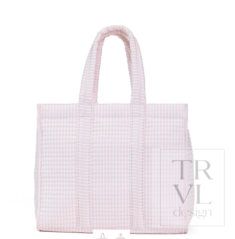 Quilted GO GO Tote - PIMLICO STRIPE PINK