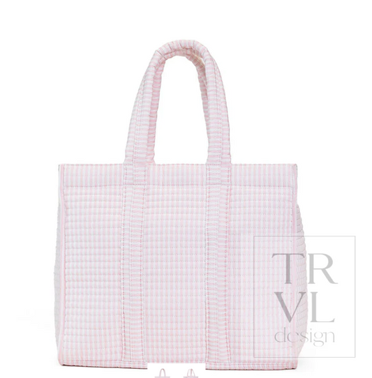Quilted GO GO Tote - PIMLICO STRIPE PINK