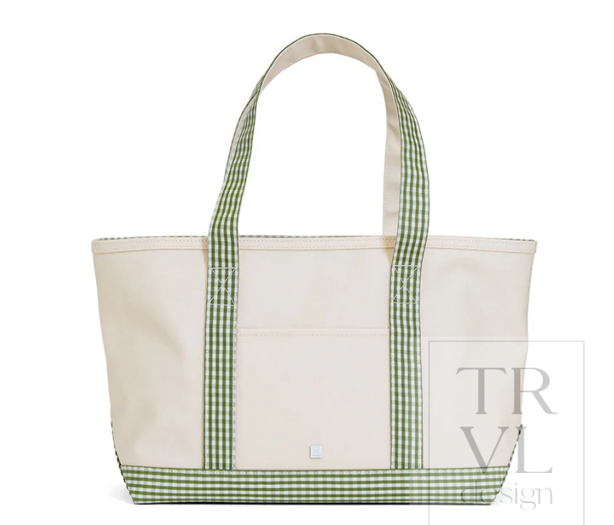 Medium Tote gingham moss