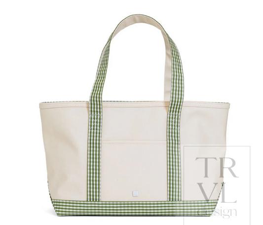 Medium Tote gingham moss