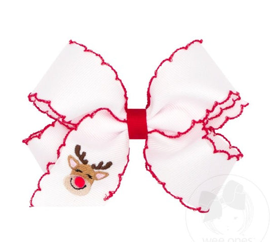 Medium Moonstitch Reindeer Hair Bow