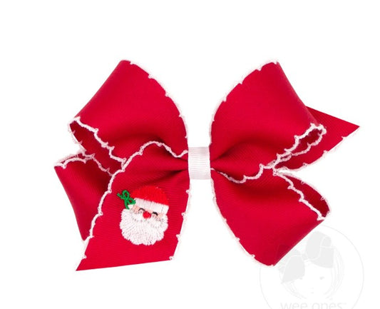 Medium Moonstitch Santa Hair Bow