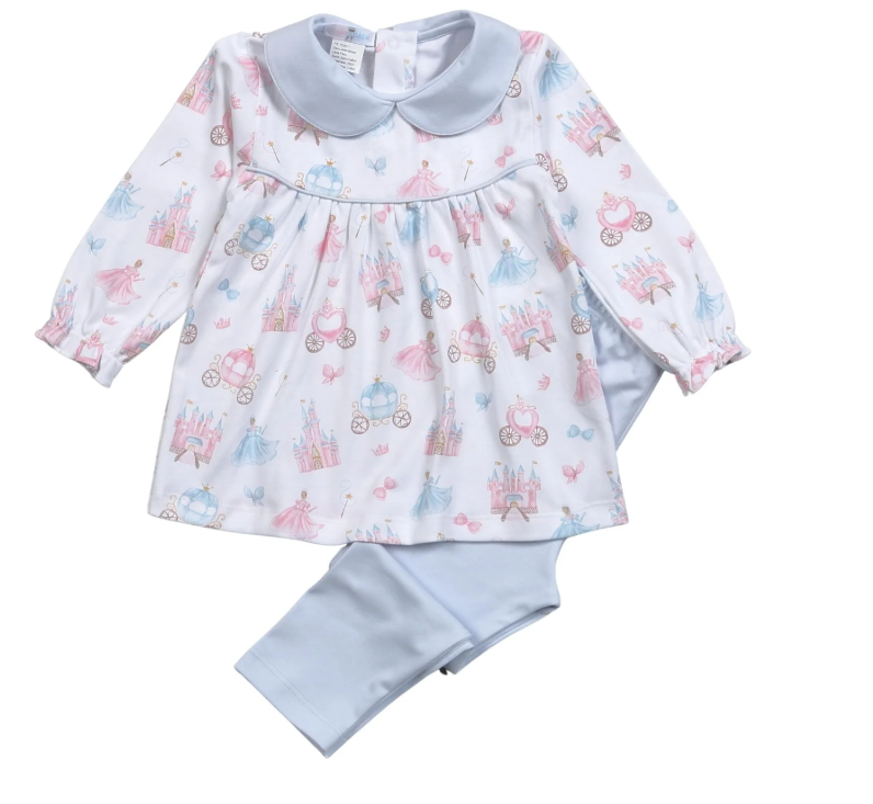 Princess and Castles Floral Pima Collar Set