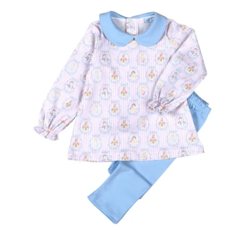 Royal and Charm Pima Scalop Collar Top Set