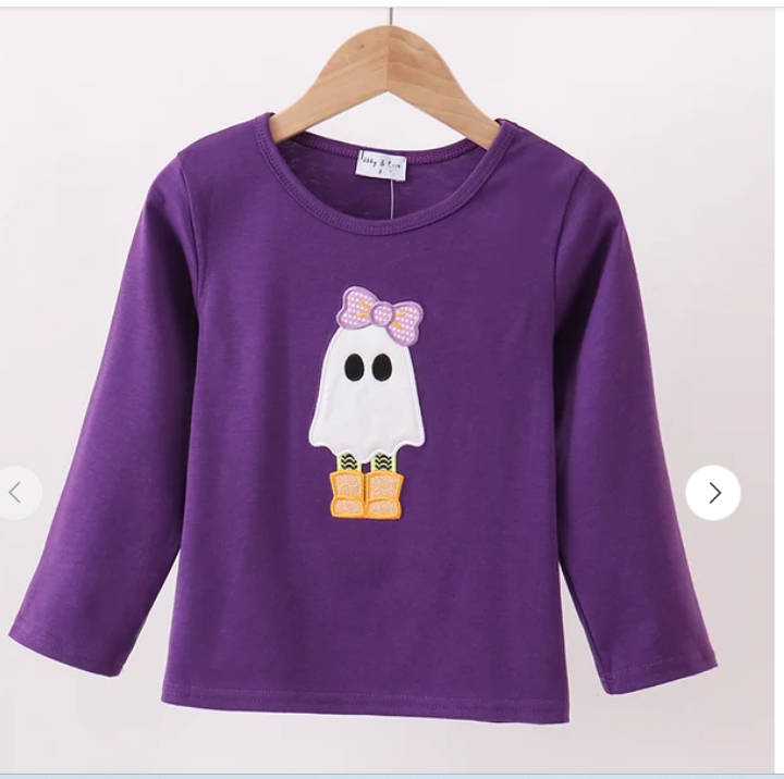 Purple Ghost Applique Top