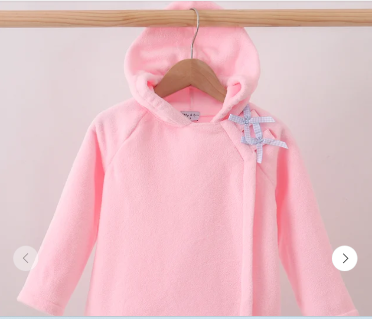 Pink Fleece Bow Coat