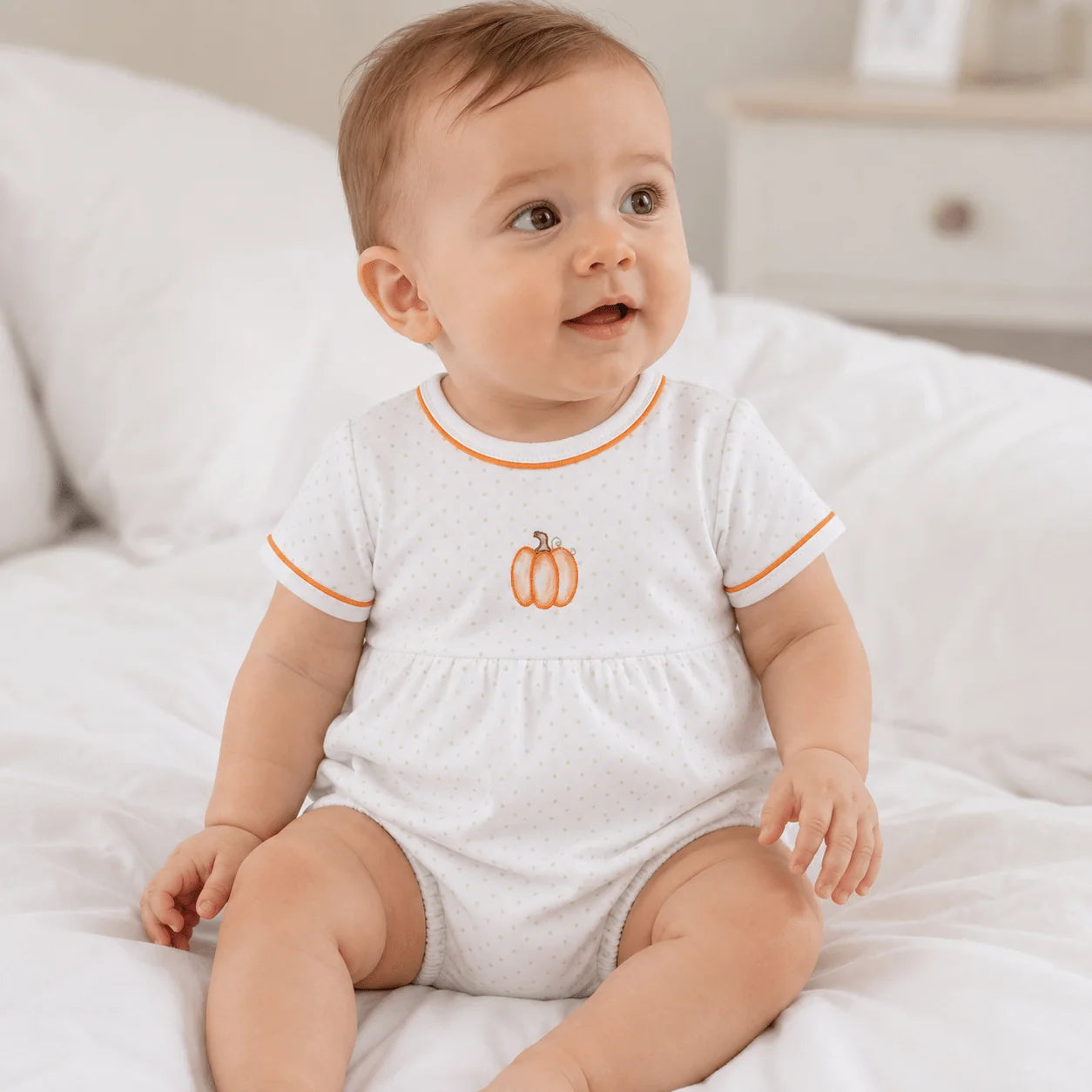 Baby Pumpkin Short Sleeve Bubble