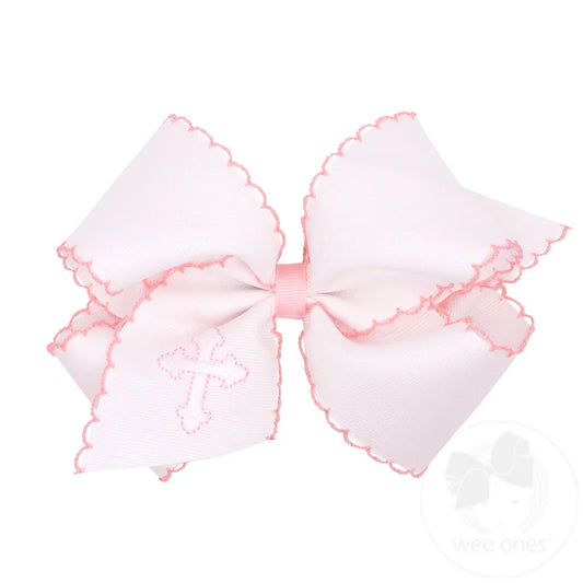 King White Cross Embroidered Bow