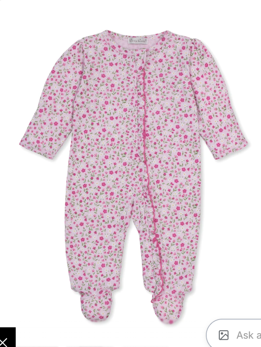 Pretty Petals Pink Zip Footie