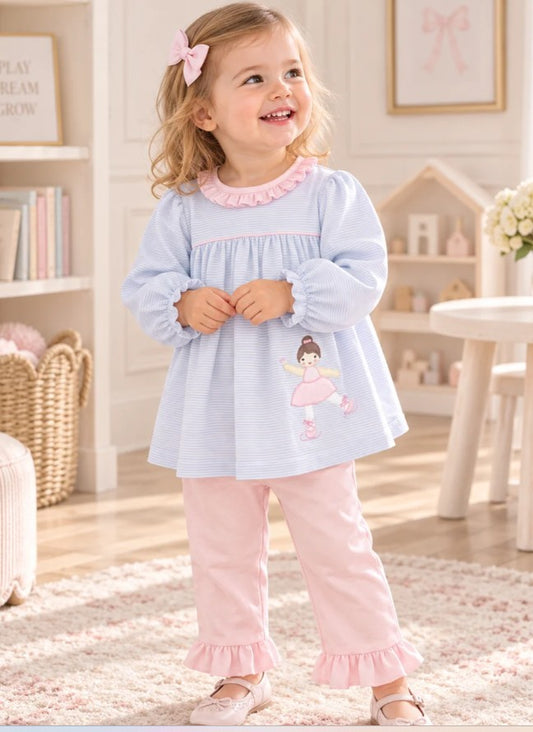 Ballerina Applique Knit Top & Pants