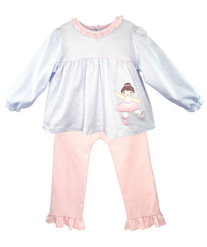 Ballerina Applique Knit Top & Pants