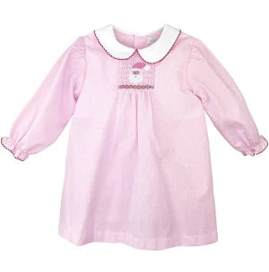 Smocked Santa Dress - Pink